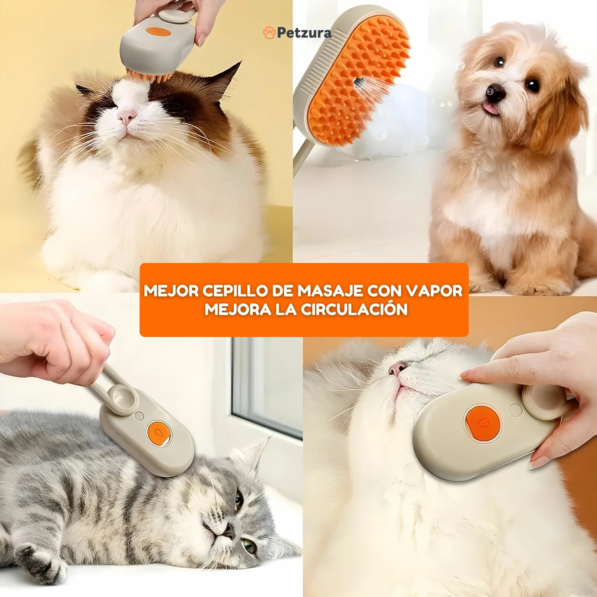 Cepillo vaporizador para mascotas